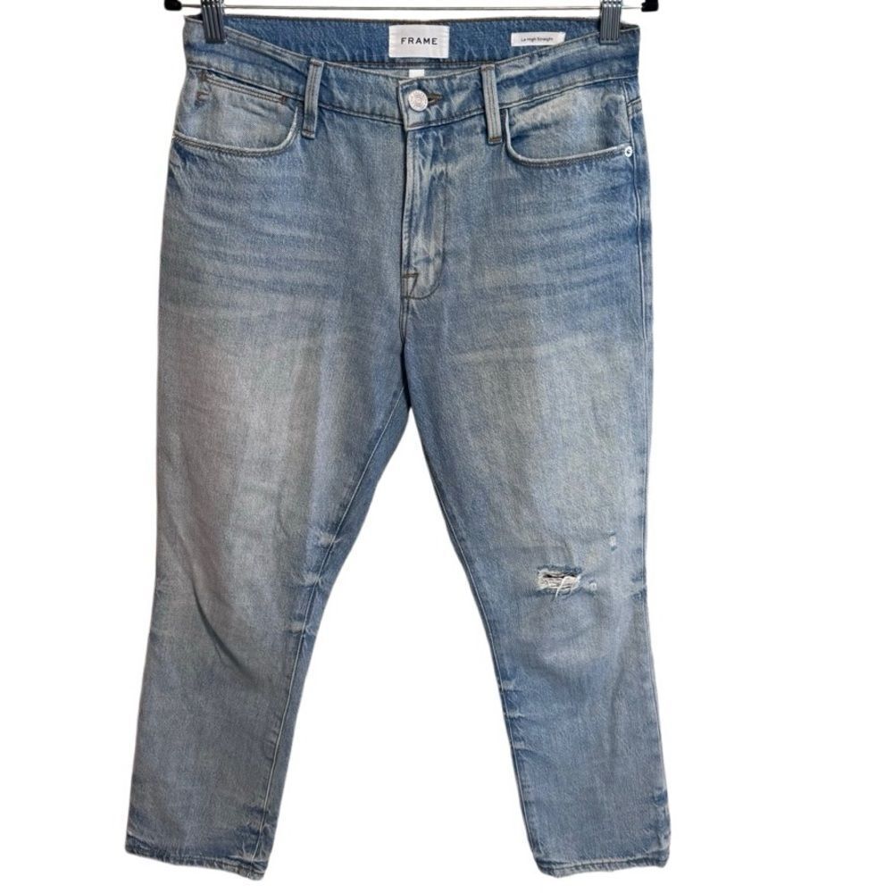 Frame Denim- Le High Straight Light Wash Winslow Jeans, Size 27 - Picture 2 of 16